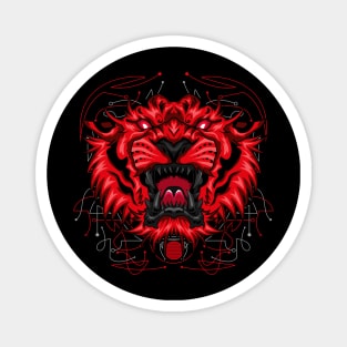 tiger angry red shadow Magnet